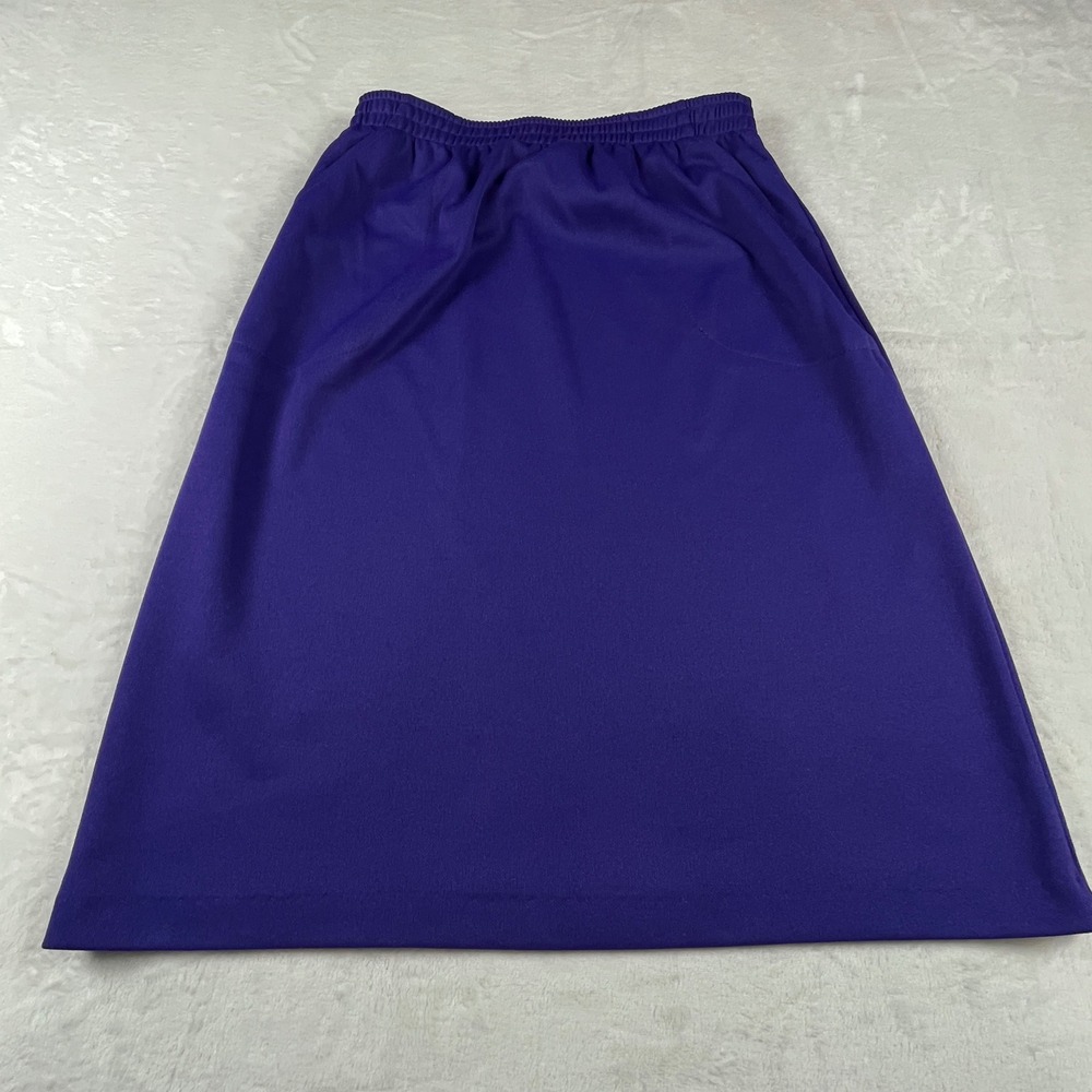 Improved Living Purple A-Line Midi Skirt Elastic Waist Pockets Medium USA Made